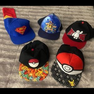 Lot of boys superhero hats lego Pokémon ninjago